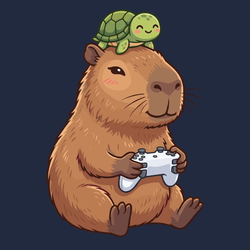Duo de copains de jeu capybara