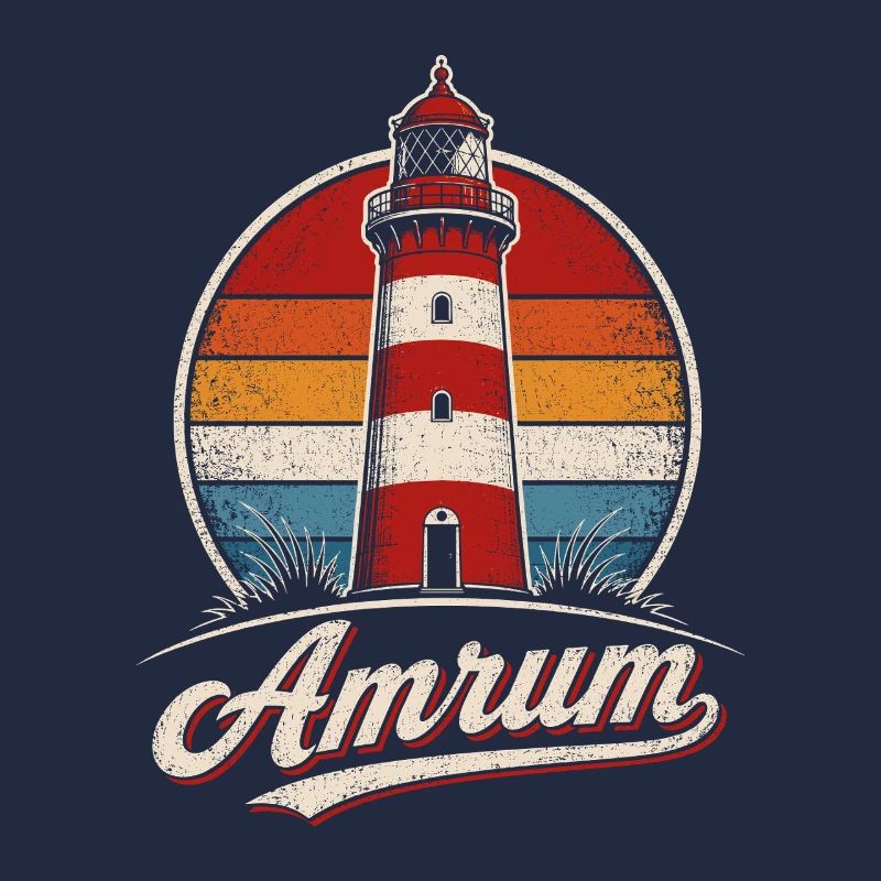 Amrum Lighthouse Retro Stripes
