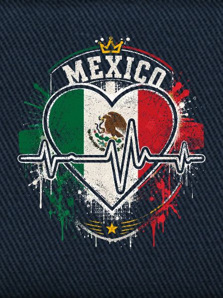 Mexiko Herzflagge Pulse