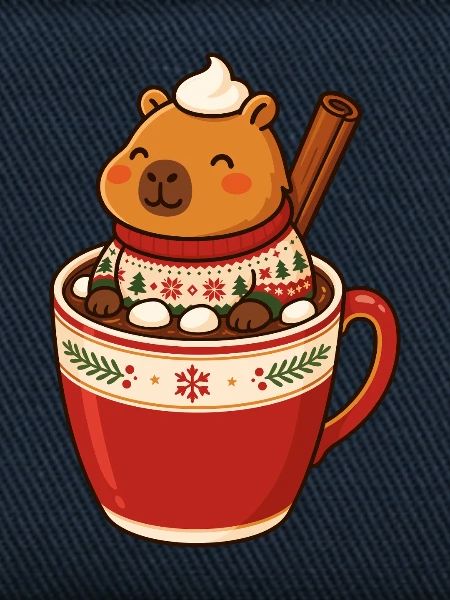 Capybara Weihnachten Winterfreude