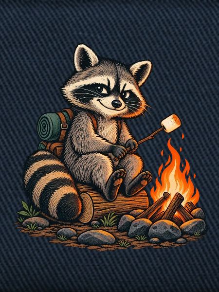 Waschbär am Lagerfeuer