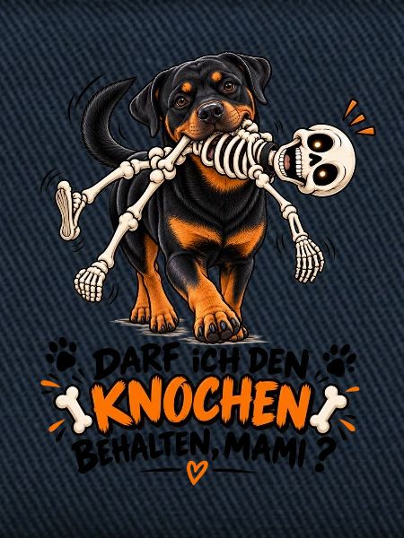 Hund mit Knochen-Skelett Comedy