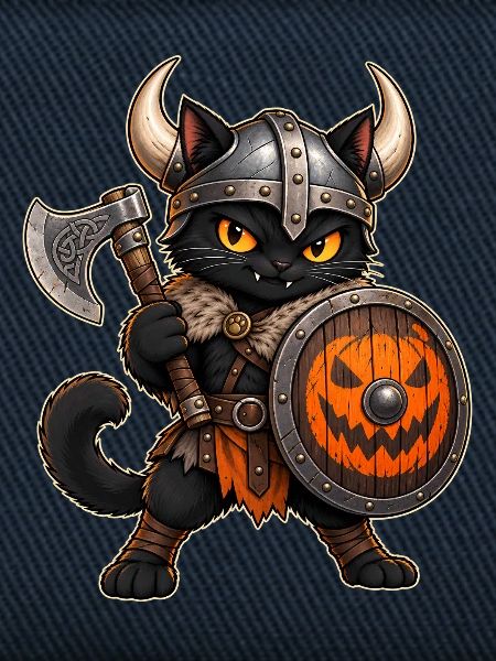 Halloween-Wikingerkatze