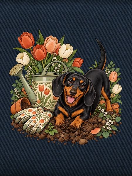 Garten-Dackel Tulpenliebe