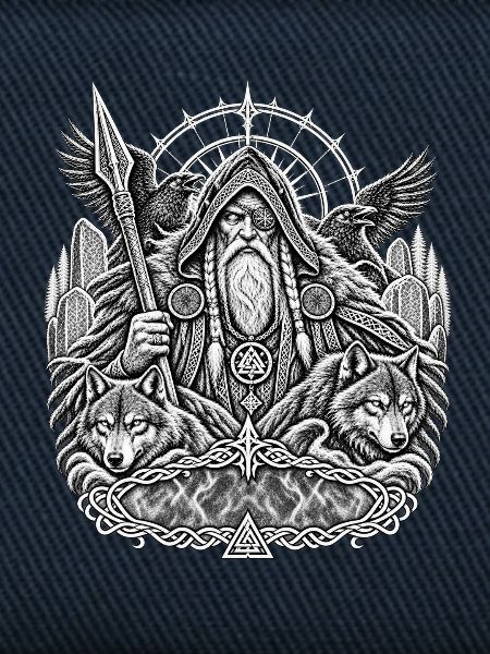  Odin mit Wölfen