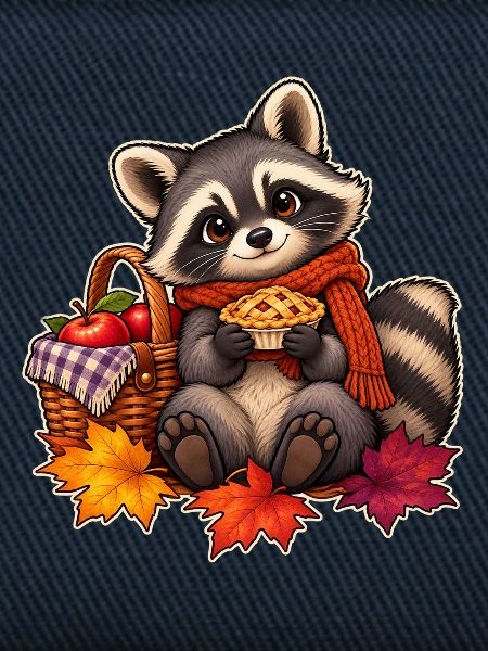 Herbst-Waschbär-Picknick