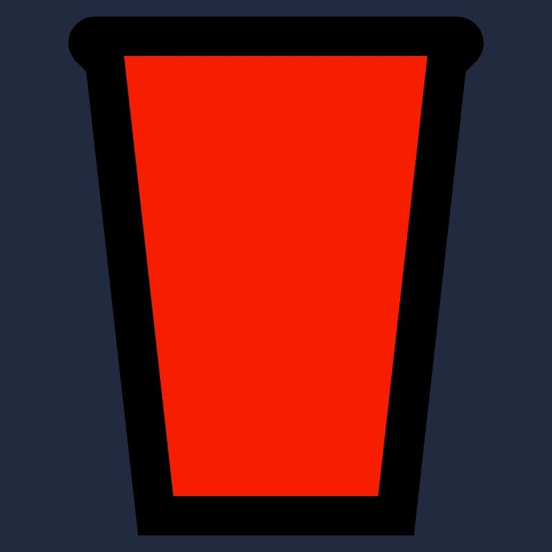 Red plastic cup for alcoholic drinks