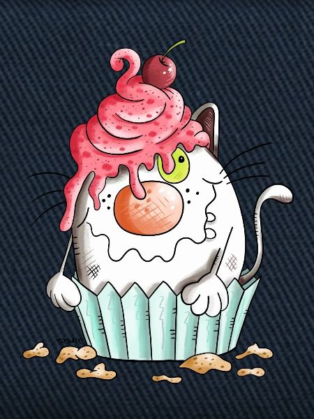 Katze liebt Muffin