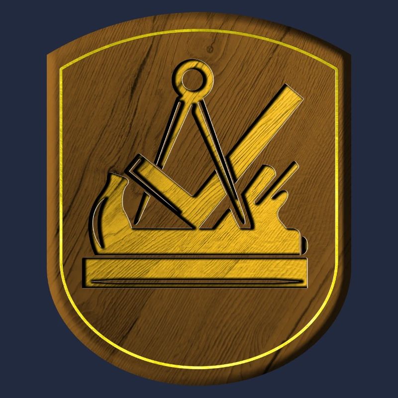 Guilde signe charpentier charpentier emblème bois 3D