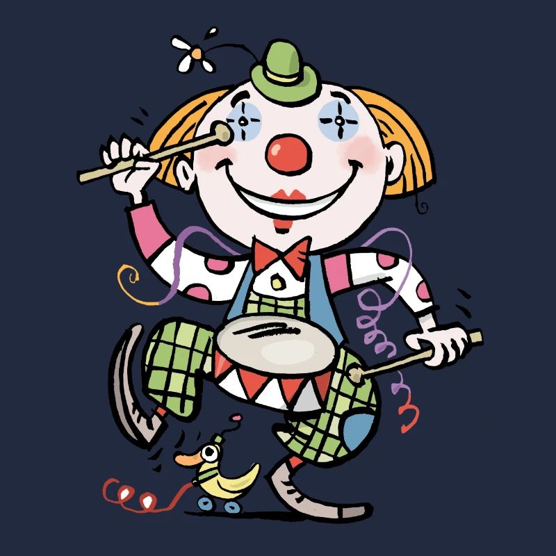 Cartoon-Clown Trommler Design