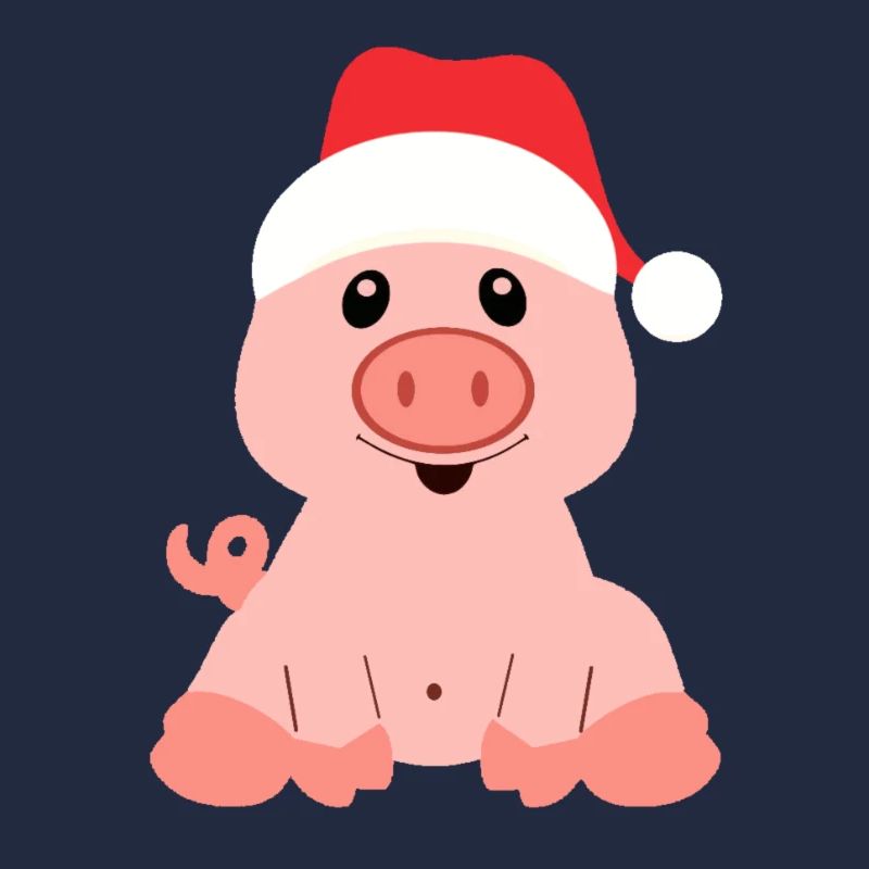 mignon cochon dans un chapeau de Père Noël