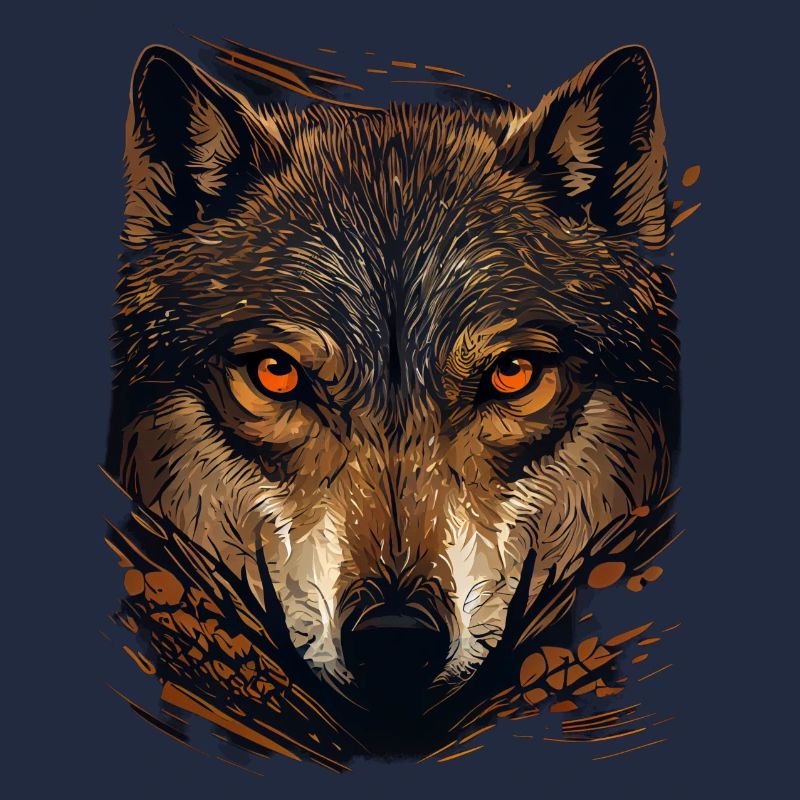 Visage de loup brun