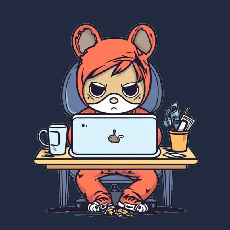 Grumpy Coder in Hoodie