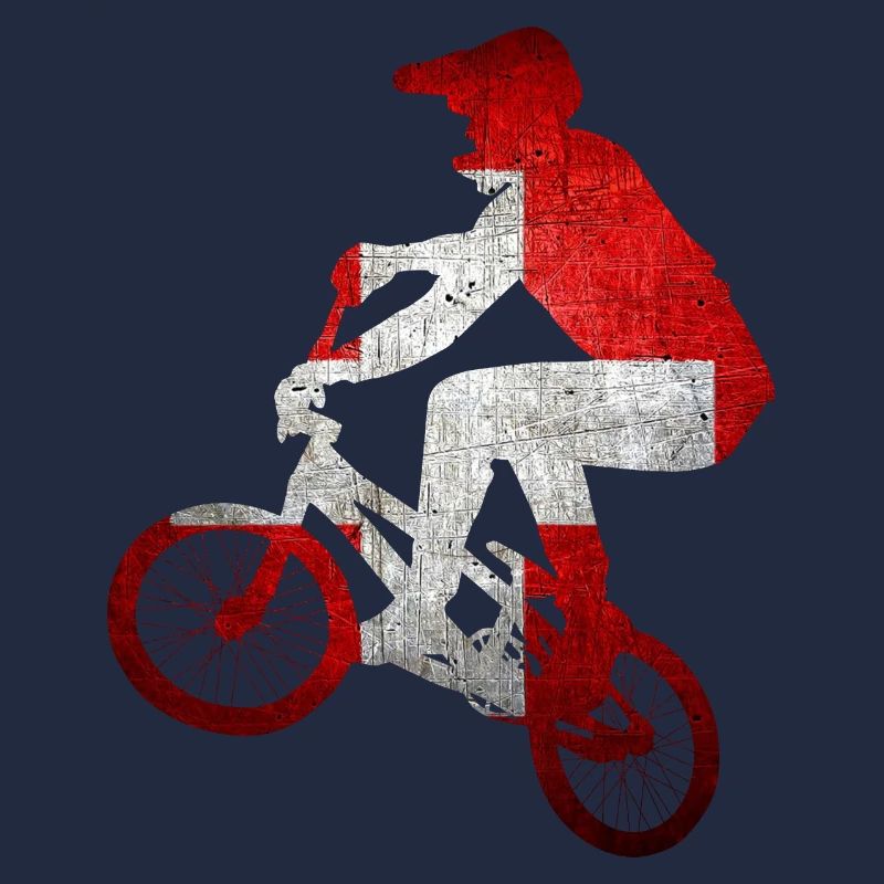 Distressed MTB Cyclist Silhouette