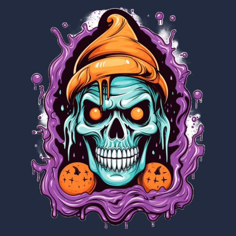 Graffiti Skull with Halloween Elements