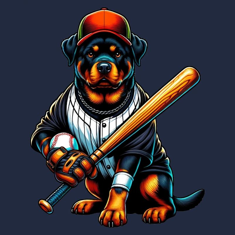 Rottweiler baseball dog