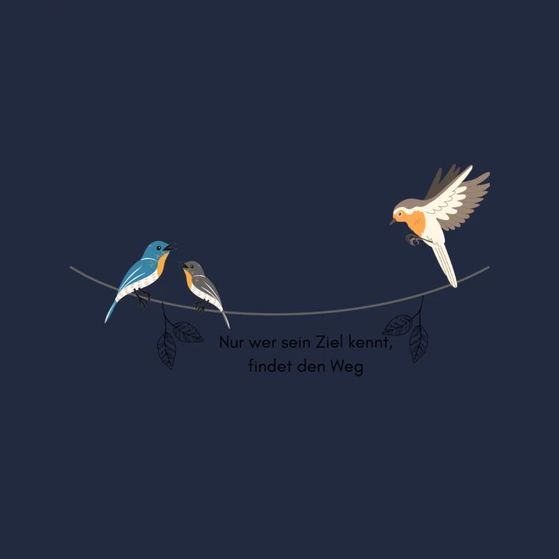 Vögel mit Spruch