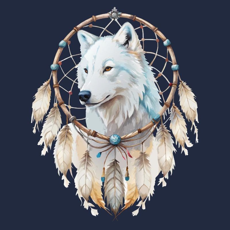 Wolf in einem Traumfänger-Mystisches Wolfs Design