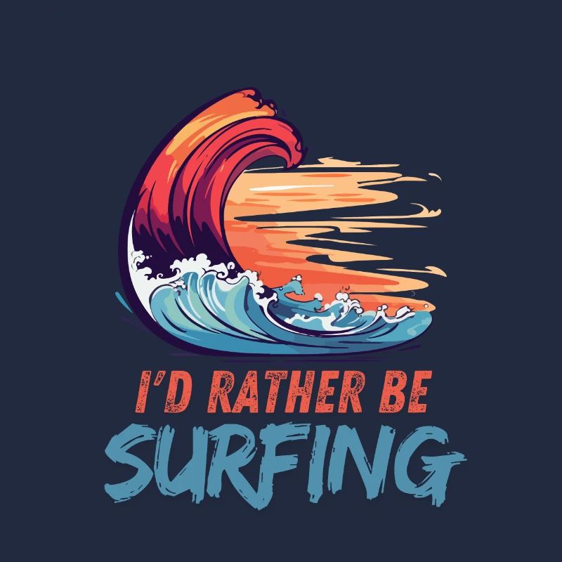I'd Rather Be Surfing Wave Artwork