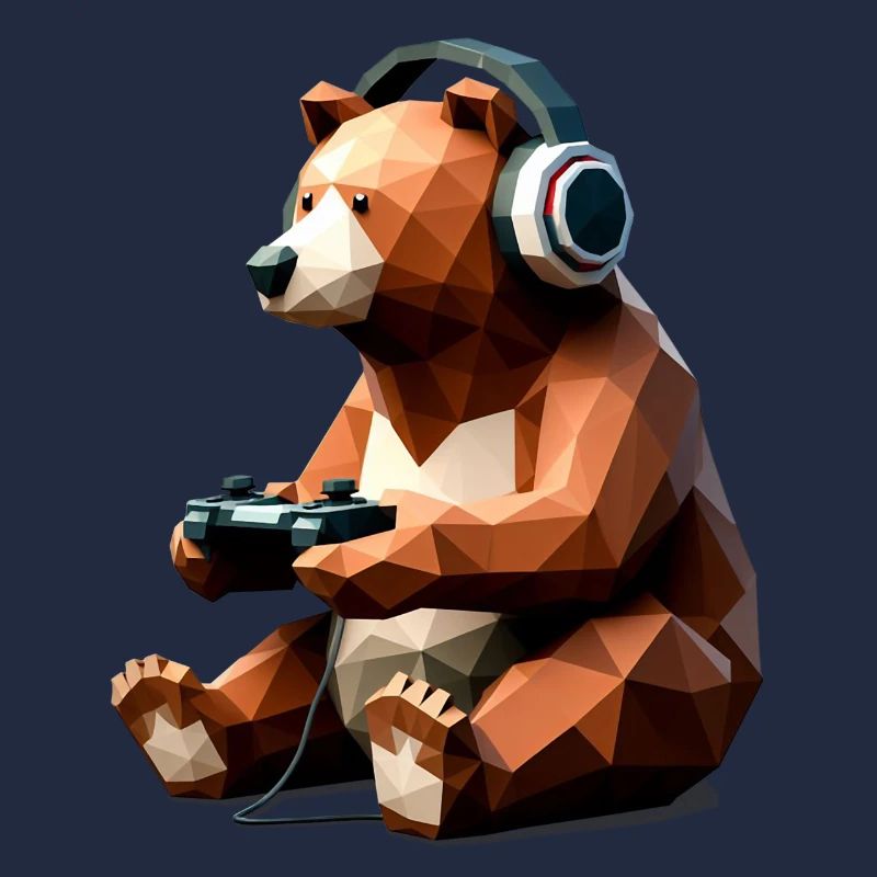 Gaming Bear with Headset & Controller