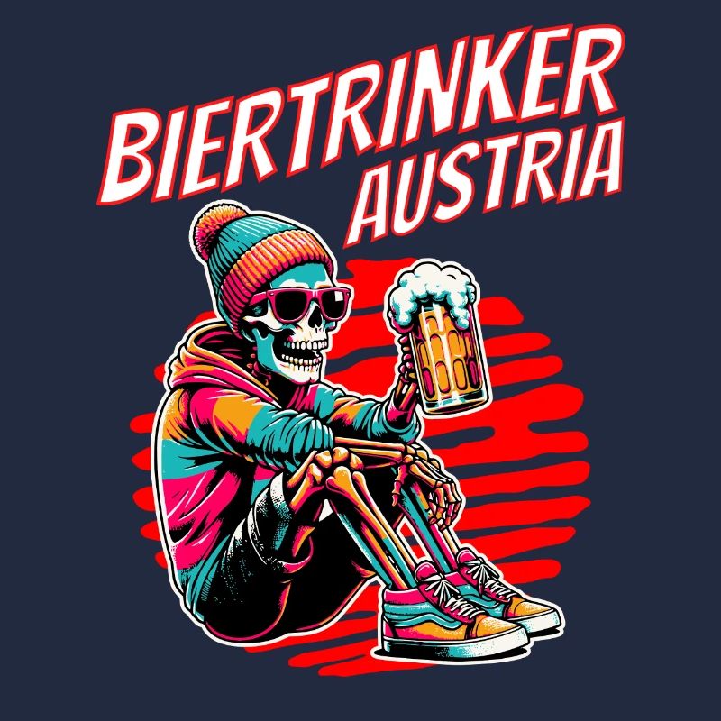Beer Drinker Austria - Skeleton with Beer Austria