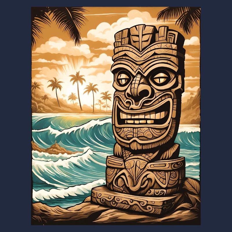 Tiki Statue am Strand