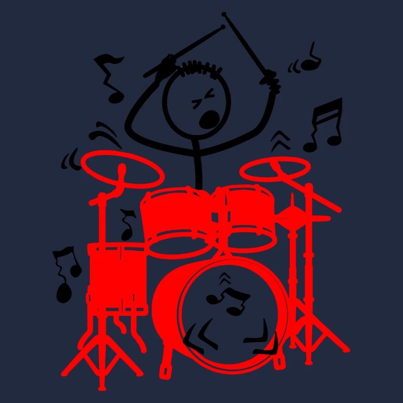 Stickmen Schlagzeuger rot