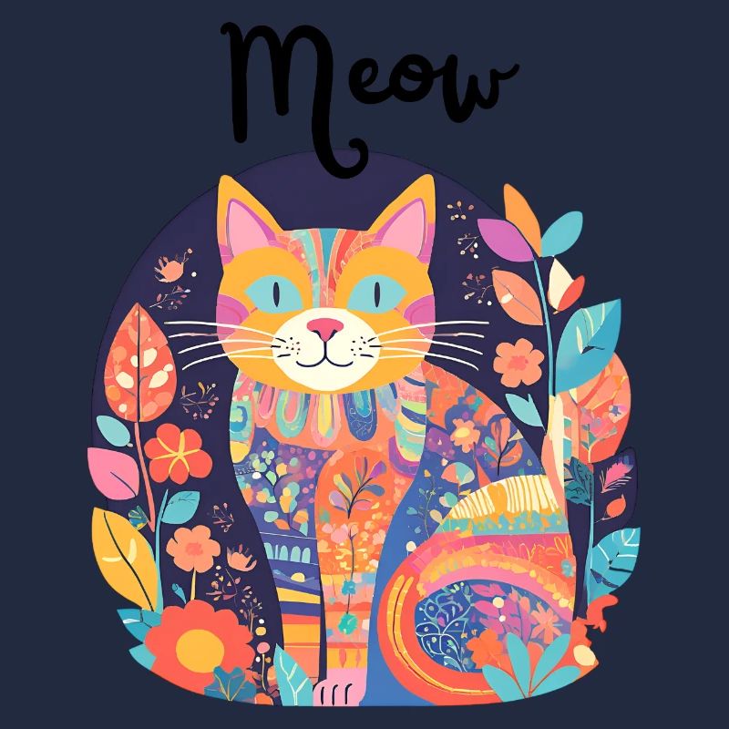 Chat coloré florilège patchwork