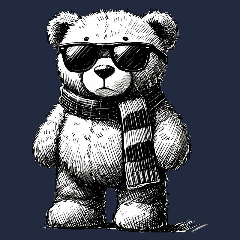 Cool Teddy Bear – Vintage Drawing