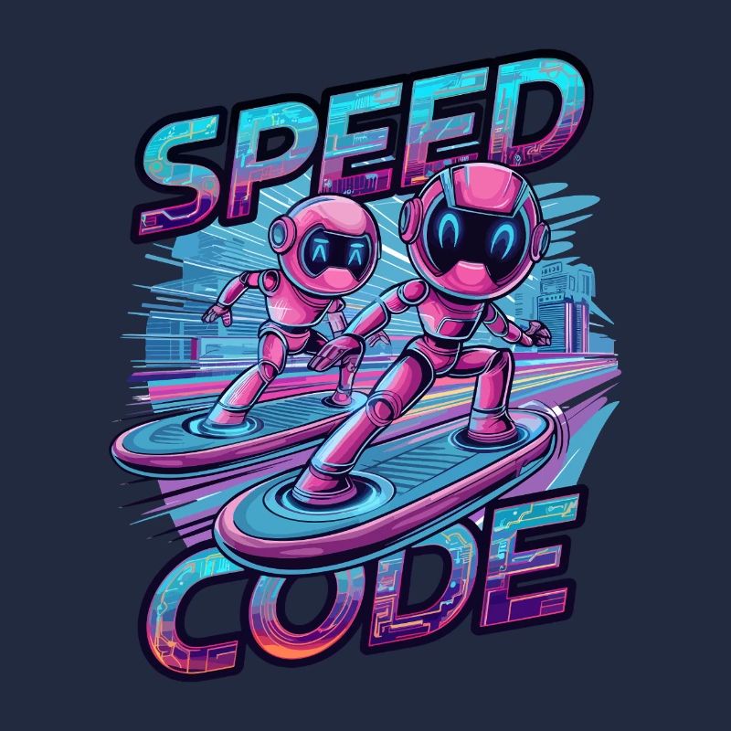 Code de vitesse Cyberpunk Robot Surf Tech Art