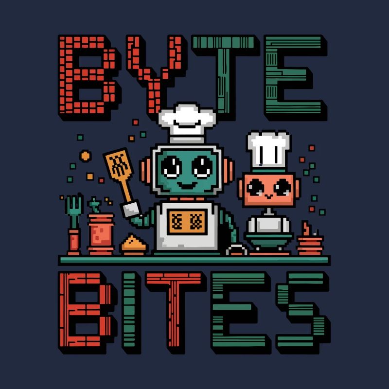 Byte - De mignons chefs robots pixel qui cuisinent pour s’amuser