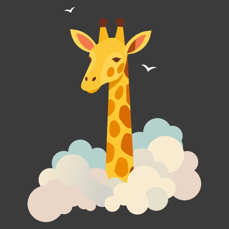 Douce girafe au-dessus des nuages – Motif onirique