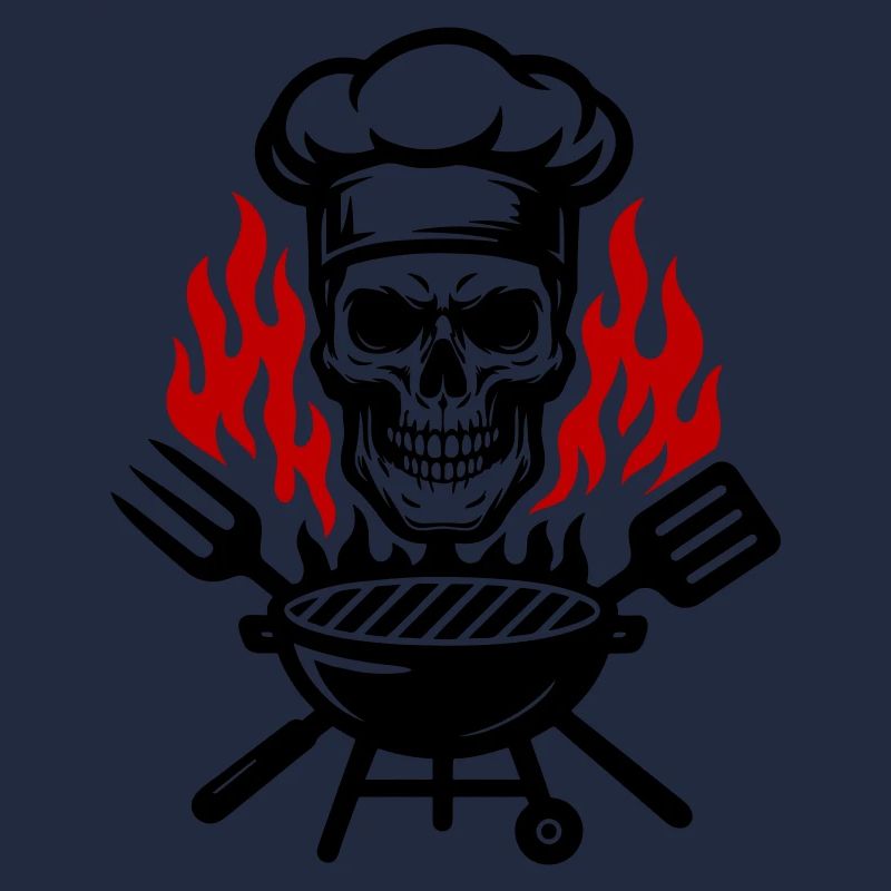 Grill Skull Chef Grilling