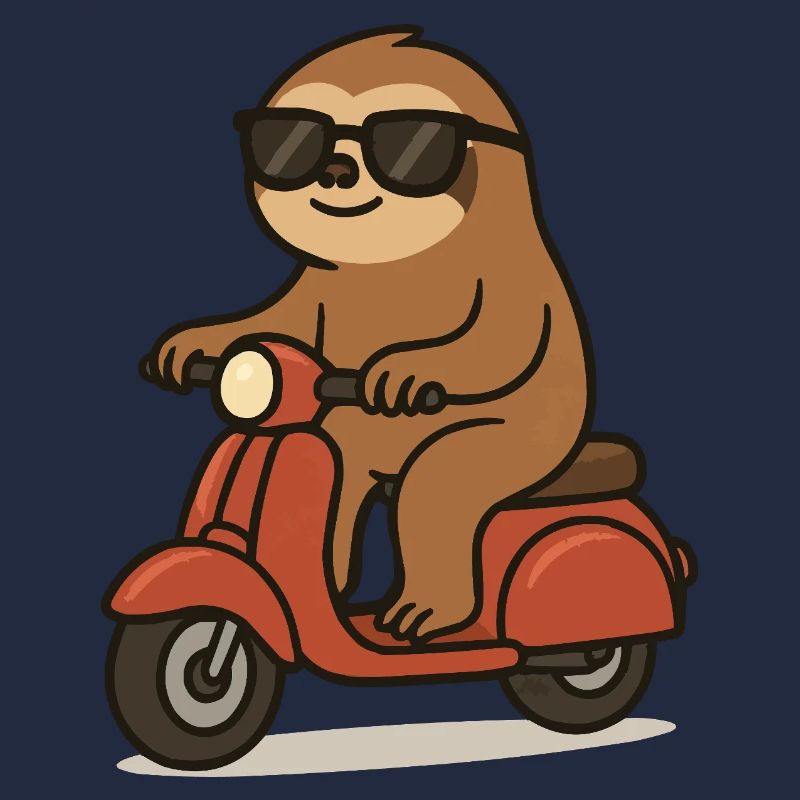 Sloth Comic Moped