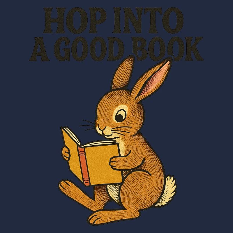 Whimsical Bunny Reading Book