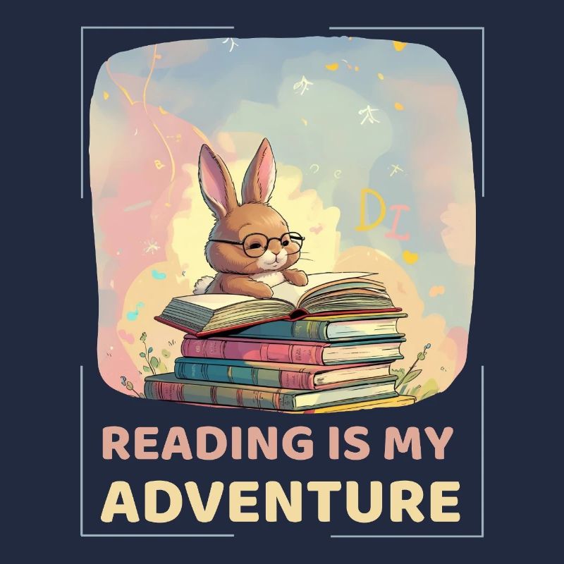 Lecture de lapin avec style aventure