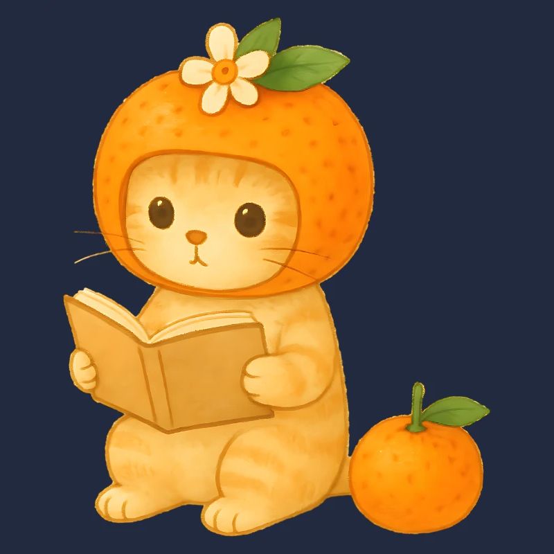 Chat ananas lecture avec fleurs