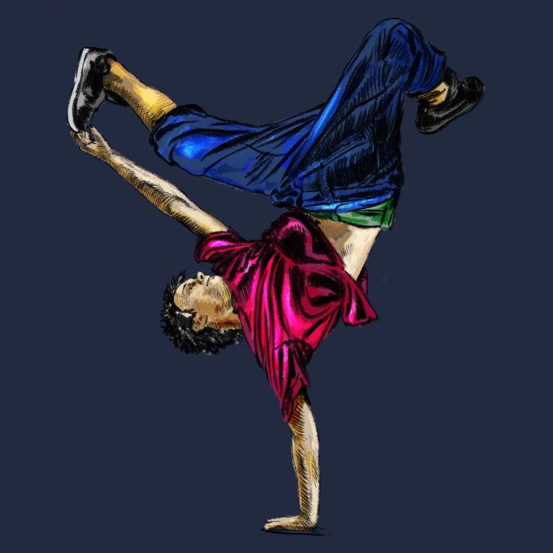 Acrobatic dancer in dynamic style