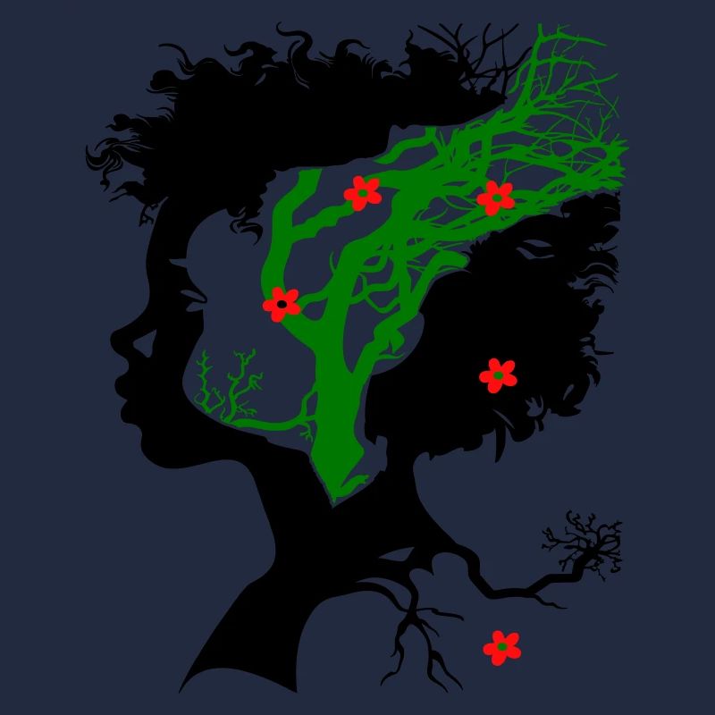Abstract tree with flowers
