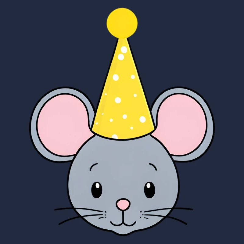 Süße Maus mit Partyhut
