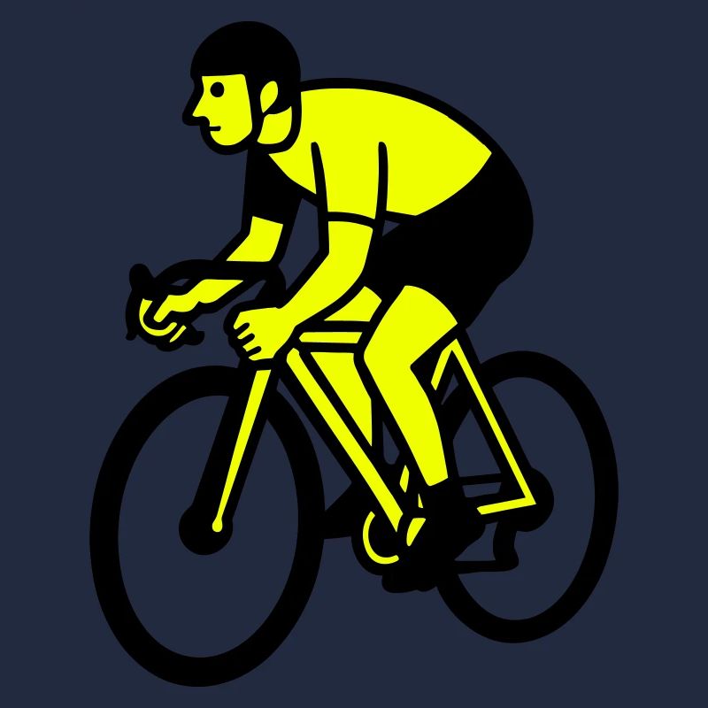 Neon Wheel Silhouette Cyclist