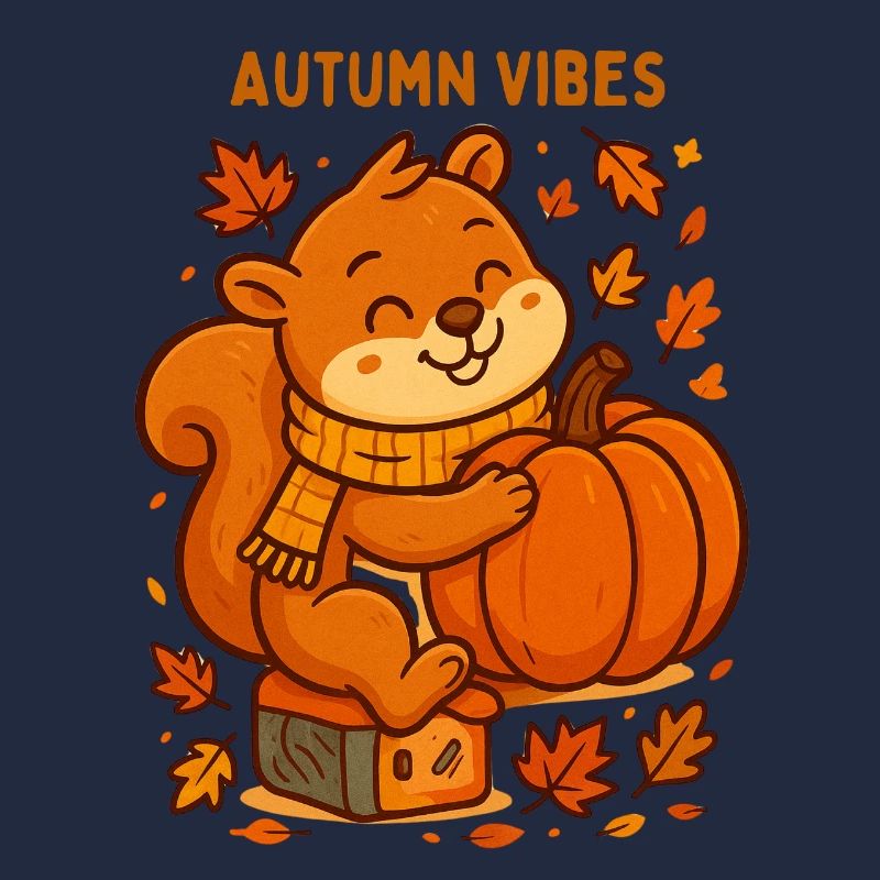 Écureuil d’automne avec citrouille automne automne