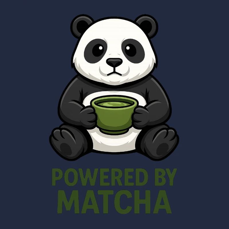 Panda mit Matcha-Becher