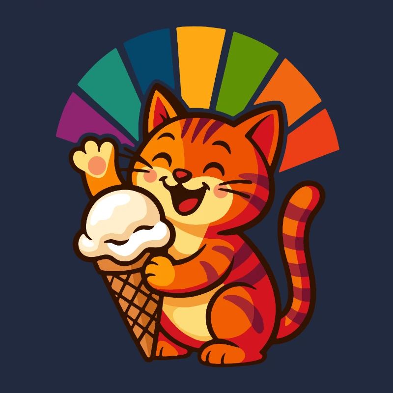 Regenbogen Katze Eisbecher Freude