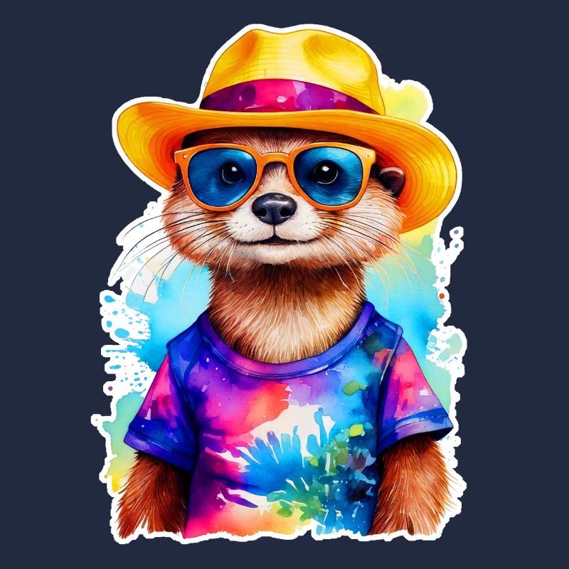 Otter mit Strohhut