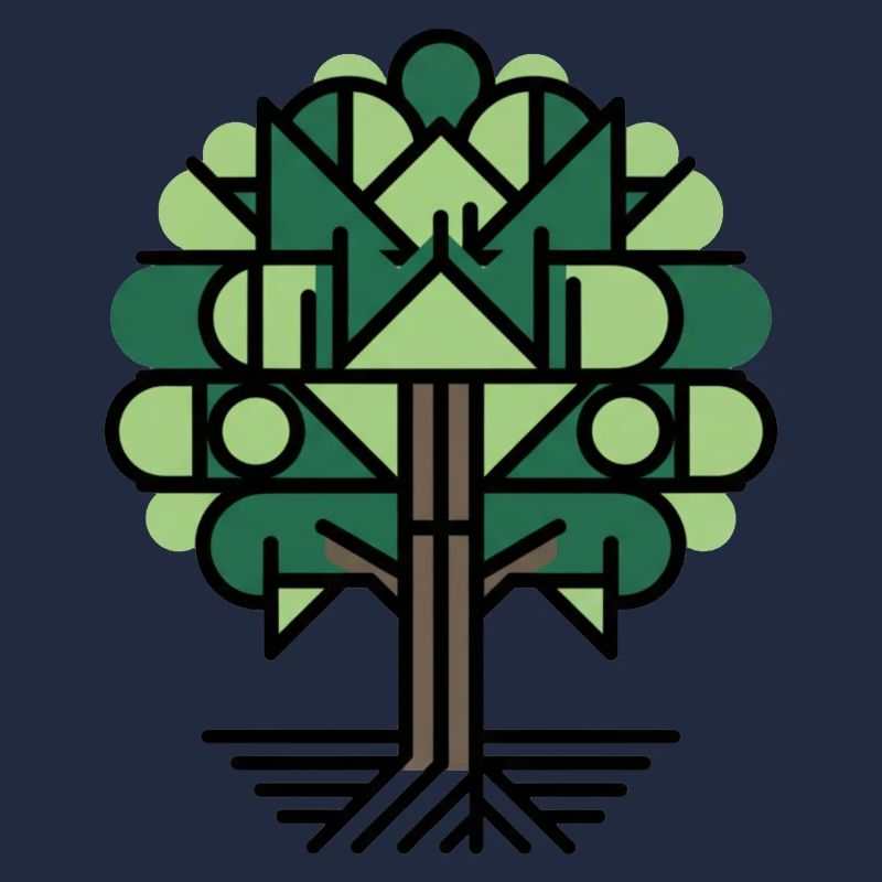 Geometric Tree Pattern Green