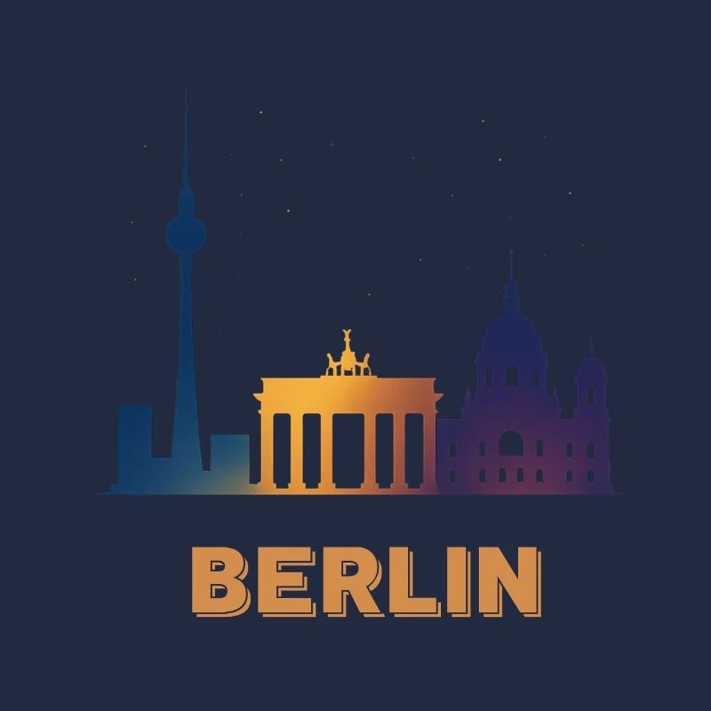 Berliner Skyline Farbverlauf