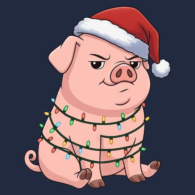 Grumpy Pig Christmas Clumsy Santa Funny