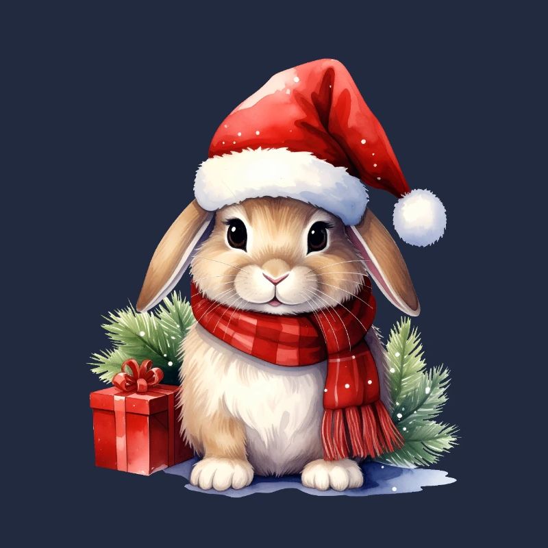 Christmas bunny with hat