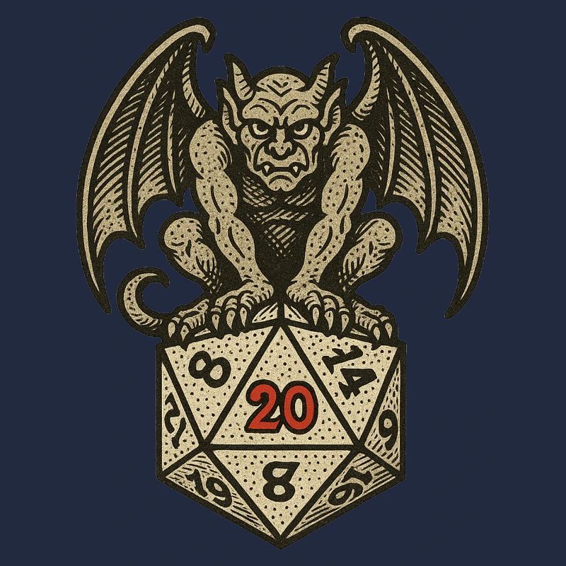 Gargoyle on a D20 Dice Arc